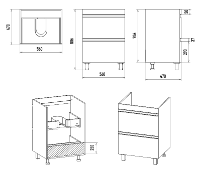 Тумба Ингрид 60 с раковиной Misty Алиса 58 Misty фото в интернет-магазине Русалия