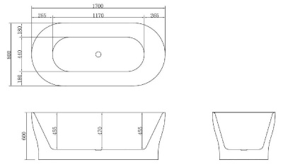 Акриловая ванна BELBAGNO BB405-1700-800 фото в интернет-магазине Русалия