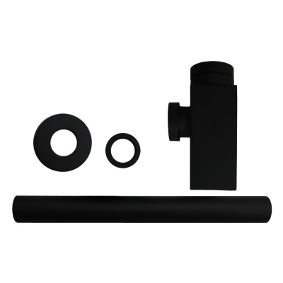 Сифон для раковины AZARIO G 1 1/4, без выпуска, квадрат, латунь, черный AZ-109-BL фото в интернет-магазине Русалия