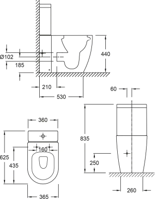 Унитаз безободковый SOPRANO UJAK102-0 + ETAK212-0 + сиденье-микролифт E33127-0 Jacob Delafon фото в интернет-магазине Русалия