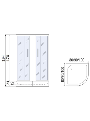 Душевой уголок с поддоном Don 80/24 МТ River фото в интернет-магазине Русалия