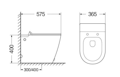 Унитаз приставной с функцией импульсного смыва SL-5030 (570х360х400) SantiLine фото в интернет-магазине Русалия