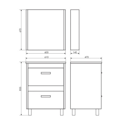 COMFORTY. Зеркало-шкаф "Тулуза-60" сосна лоредо фото в интернет-магазине Русалия