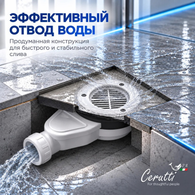 Сифон для поддонов D85-90 Ceruttispa фото в интернет-магазине Русалия