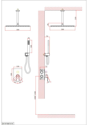 Душевая система D&K встраиваемая Bayern.Liszt (DA1515805A19) фото в интернет-магазине Русалия