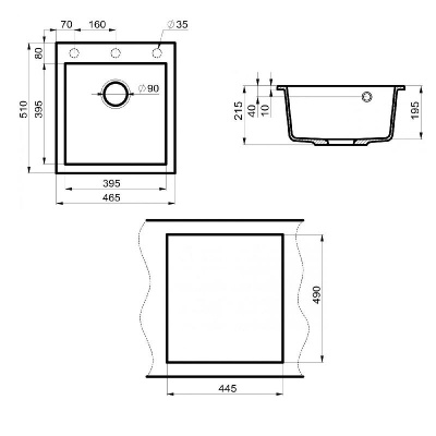 Мойка кухонная Point Моко 47 PN3006B, черный фото в интернет-магазине Русалия