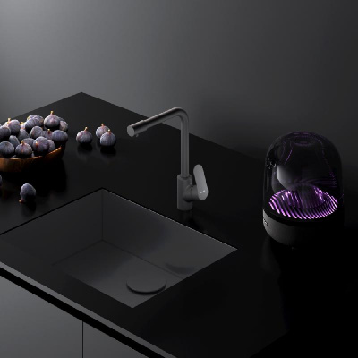 F8005722 Like, смеситель для кухни с каналом для питьевой воды, L-излив, черный матовый, шт. фото в интернет-магазине Русалия