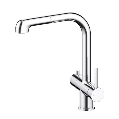 Смеситель для кухни с подключением фильтра и выдвижной лейкой Timo Saona хром (2346/00FL) фото в интернет-магазине Русалия