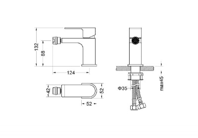 Смеситель для биде AQUATEK AQ1418CR ЛИРА фото в интернет-магазине Русалия