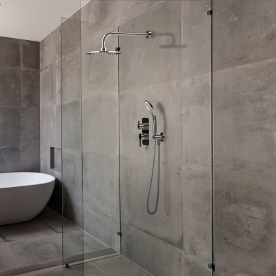 Встраиваемая душевая система с тропическим душем и душевым комплектом из ABS-пластика BLAUTHERM 941502RP240 Ramon Soler фото в интернет-магазине Русалия