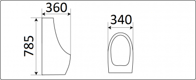 Писсуар с ИК-датчиком Х546P горизонтальный CeramaLux фото в интернет-магазине Русалия