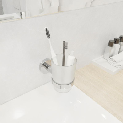 Стакан для ванной комнаты FIXSEN COMFORT CHROME FX-85006, хром фото в интернет-магазине Русалия