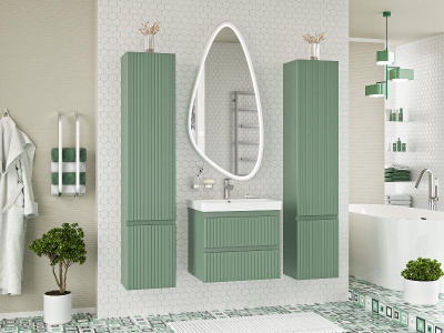 Шкаф - пенал Victory 35 подвесной левый (зеленый) VIC-05035-080L Brevita фото в интернет-магазине Русалия