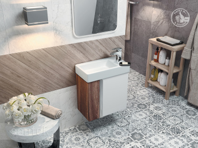 Раковина Santek Эрис 46 отверстие под смеситель справа 1WH301972 фото в интернет-магазине Русалия