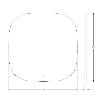 Зеркало с LED-подсветкой настенное OPTI DEFESTO 70x70 см, DF 2860R фото в интернет-магазине Русалия