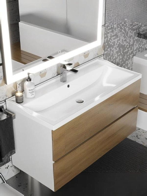 Раковина для ванной Uperwood Family 100х45х17,9 см, белая глянцевая 293020631 фото в интернет-магазине Русалия