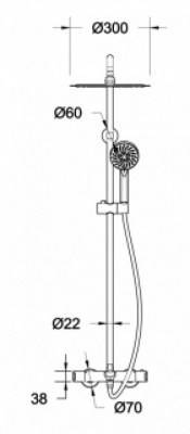 Душевая система с термостатом на ванну Waterfall SS F639114C-A5 Bravat фото в интернет-магазине Русалия