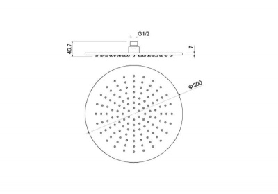 Круглый верхний душ  300*7 мм AQUATEK AQ2079CR фото в интернет-магазине Русалия
