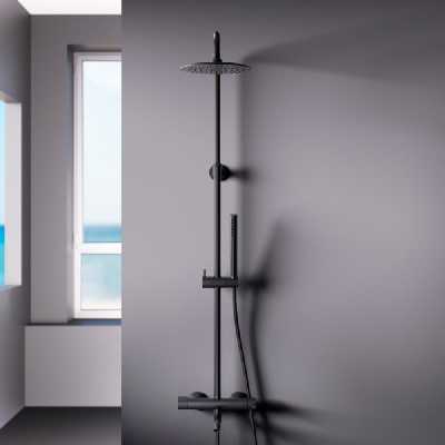 936740300 Scandinavian Pure душевая система с ванно душевым смесителем, чёрный фото в интернет-магазине Русалия