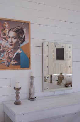 Зеркало с подсветкой Гримерное Бриджит 600х800 (12 ламп) ЗГП03 Continent фото в интернет-магазине Русалия