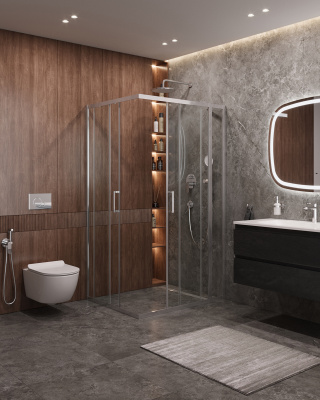 Душевой уголок CEZARES MOLVENO-AH-21-80+20-C-Cr-IV фото в интернет-магазине Русалия