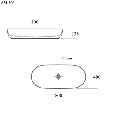 BOND S51-800 Раковина накладная 80*40*13,5см овальная белая фото в интернет-магазине Русалия