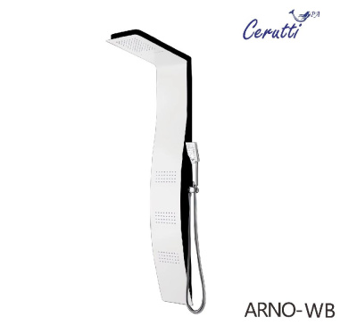 Панель ARNO WB душевая из нержавеющей стали с форсунками Ceruttispa CT9655, цвет белый с черным фото в интернет-магазине Русалия