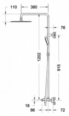 Душевая система с термостатом на ванну Waterfall SS F639114C-A5 Bravat фото в интернет-магазине Русалия