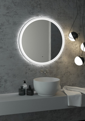 Зеркало с подсветкой Planet White d800 бесконтактный овальный сенсор ЗЛП691 Continent фото в интернет-магазине Русалия