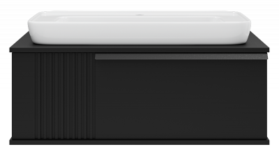 Тумба Savoy 90 подвесная (черная) с раковиной Ekokerama Doppio 80 Brevita фото в интернет-магазине Русалия