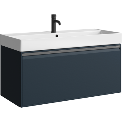 Подвесная тумба 100  Pure серый PUR0110GRM + умывальник  Вилис 1000 4610119205164 Aqwella фото в интернет-магазине Русалия