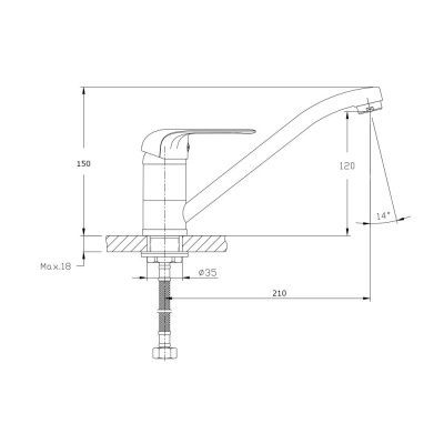 Смеситель для кухонной мойки RUSH Fiji (FI1835-27) фото в интернет-магазине Русалия