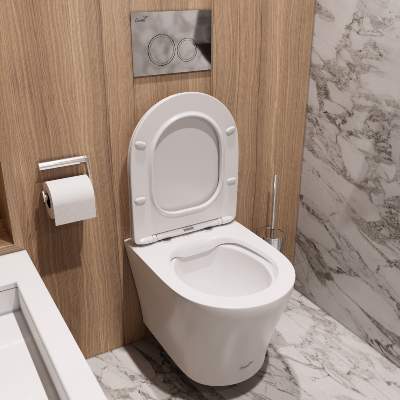 Унитаз ADIGE Aria MW ТЕРМООБЖИГ (не плёнка) подвесной безободковый белый матовый Ceruttispa CT9245 (490х360х355) фото в интернет-магазине Русалия