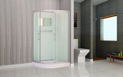 Полукруглая, ассиметричная душевая кабина 115х85х210 ESKB115CR Esbano фото в интернет-магазине Русалия