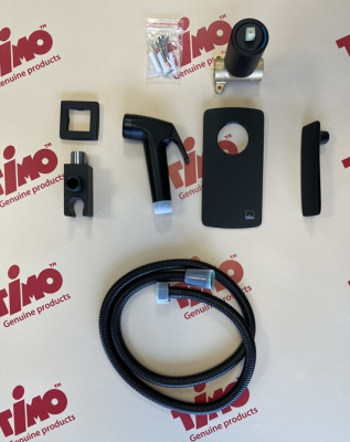 Смеситель встроенный с гигиеническим душем Timo Helmi (4089/03SM) черный фото в интернет-магазине Русалия