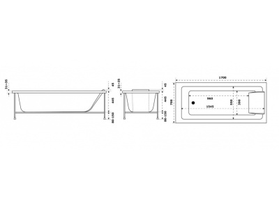 Каркас для ванны металлический 170x70 см Sofa E6D082RU-00 Jacob Delafon фото в интернет-магазине Русалия