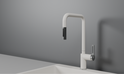 Смеситель для кухни GRANULA с выдвижным изливом (8173, АРКТИК (БЕЛЫЙ)) фото в интернет-магазине Русалия