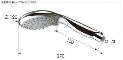 Ручной душ Remer 318XFX фото в интернет-магазине Русалия