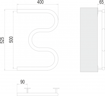 Электрический полотенцесушитель  25 М-обр 400х500  4620768883903 Terminus фото в интернет-магазине Русалия