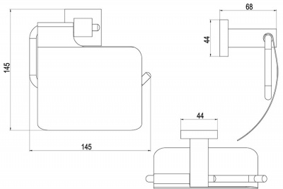 Бумагодержатель Timo Selene (17042/17) золото матовое фото в интернет-магазине Русалия