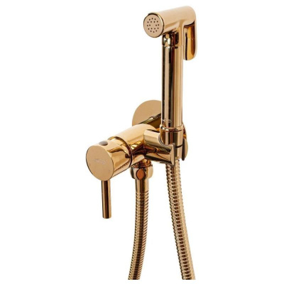 Гигиенический душ со смесителем встраиваемый Hansberge H3099GO, золото фото в интернет-магазине Русалия