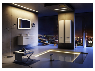 Пенал 33 Левый. белый Mal.05.03/L  Malaga Aqwella фото в интернет-магазине Русалия