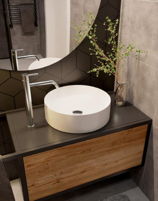 AQM5007 Раковина настольная отдельностоящая круглая. 400x400x120 фото в интернет-магазине Русалия