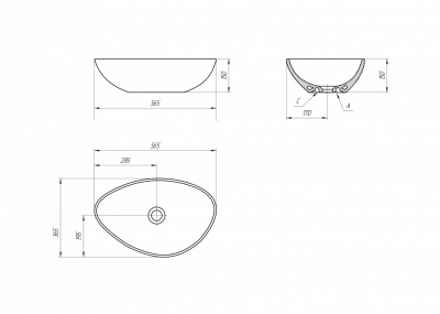 Раковина накладная асимметричная Moduo 50 Leaf A63571 Cersanit фото в интернет-магазине Русалия