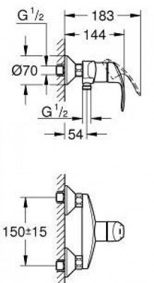 Смеситель для душа Eurosmart 33555002 Grohe фото в интернет-магазине Русалия