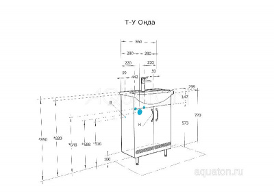 Тумба под раковину AQUATON Онда 60 белый 1A122801ON010 фото в интернет-магазине Русалия