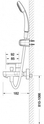 Смеситель для ванны с гарнитуром Stream F63783C-B Bravat фото в интернет-магазине Русалия