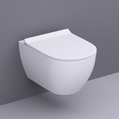 BOND F01-10 Унитаз подвесной безободковый белый с сиденьем с микролифтом фото в интернет-магазине Русалия