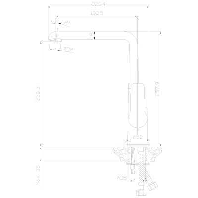 Смеситель для кухонной мойки Rossinka W (W35-23) фото в интернет-магазине Русалия