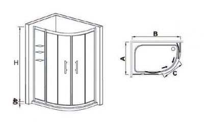 Душевой уголок 90х120 HO-62 RGW фото в интернет-магазине Русалия